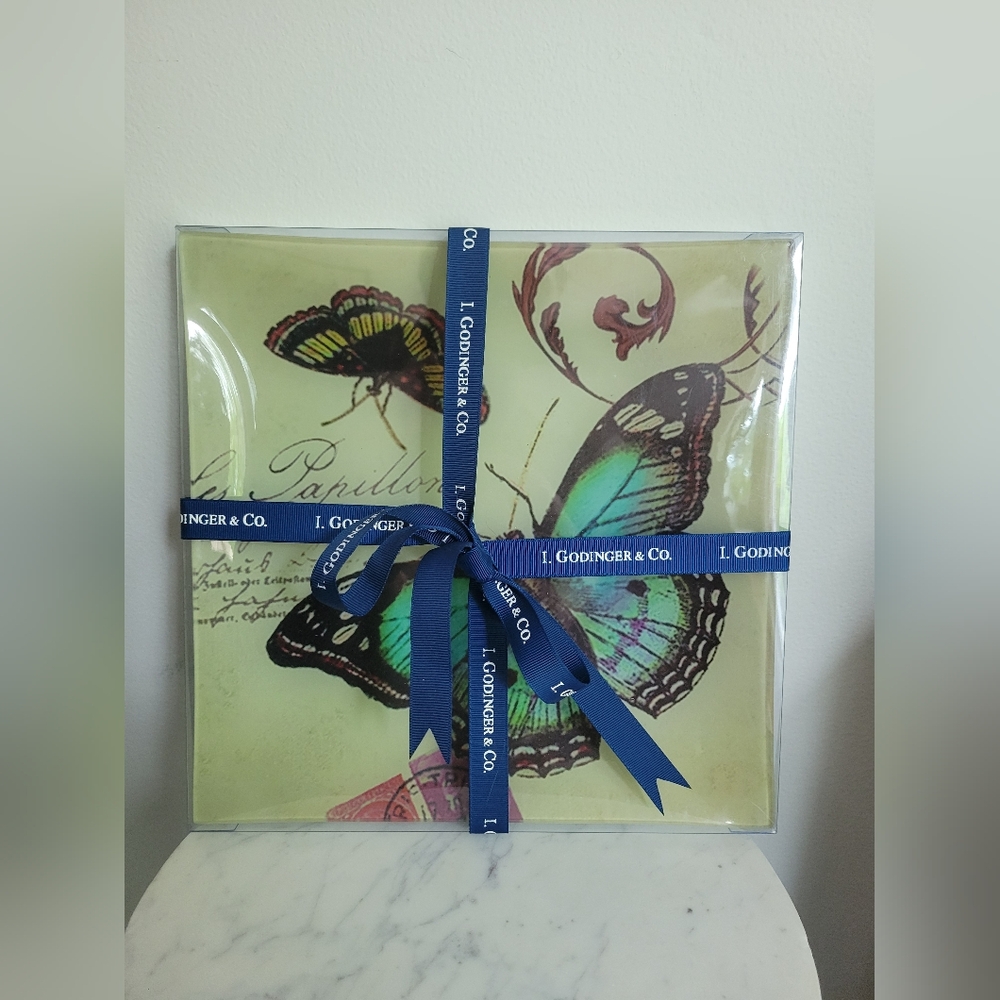 I. Godinger & Co. Butterfly Plate 10 x 10 BRAND NEW